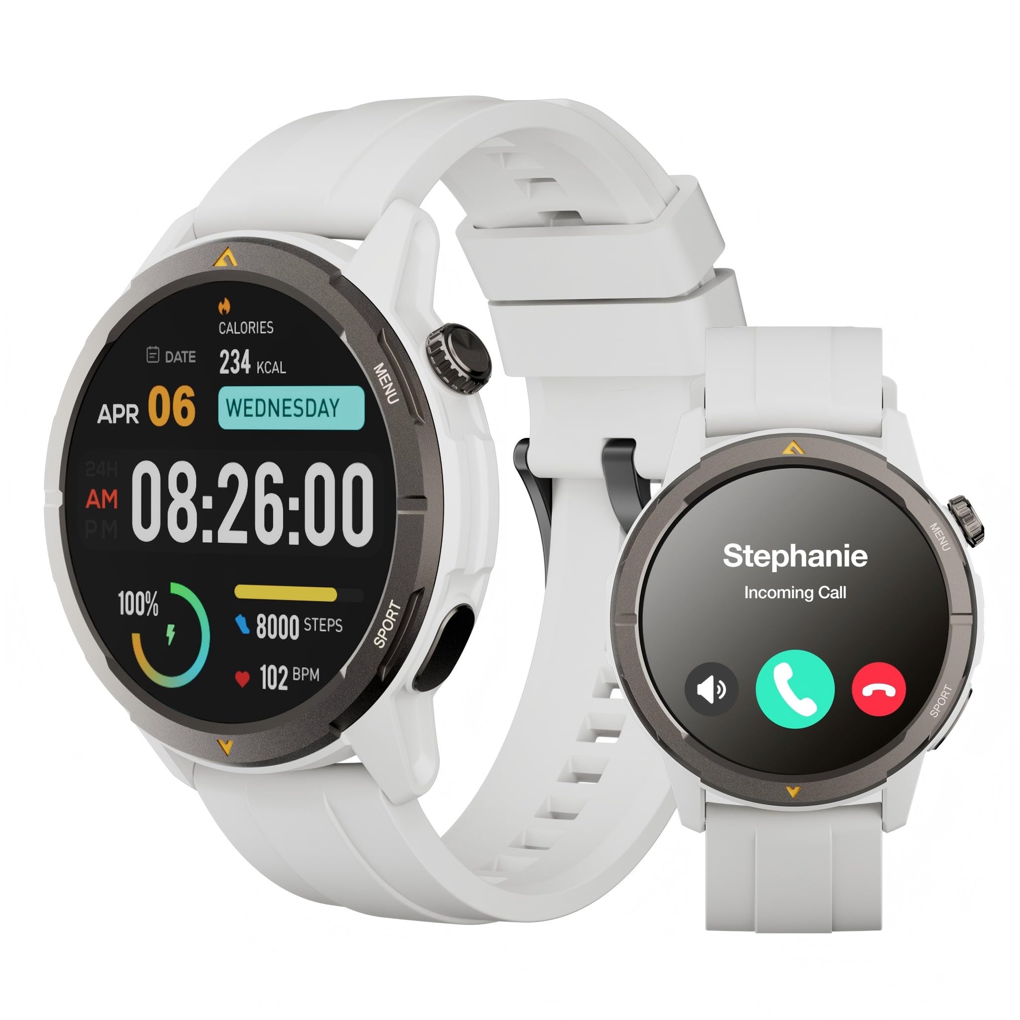 AGM Legion 2025 Reloj Inteligente para Hombre y Mujer con Función de Teléfono, Pantalla HD AMOLED de 1,43 Pulgadas con Más de 100 Modos Deportivos, Monitor de Frecuencia Cardíaca, Monitor de Sueño