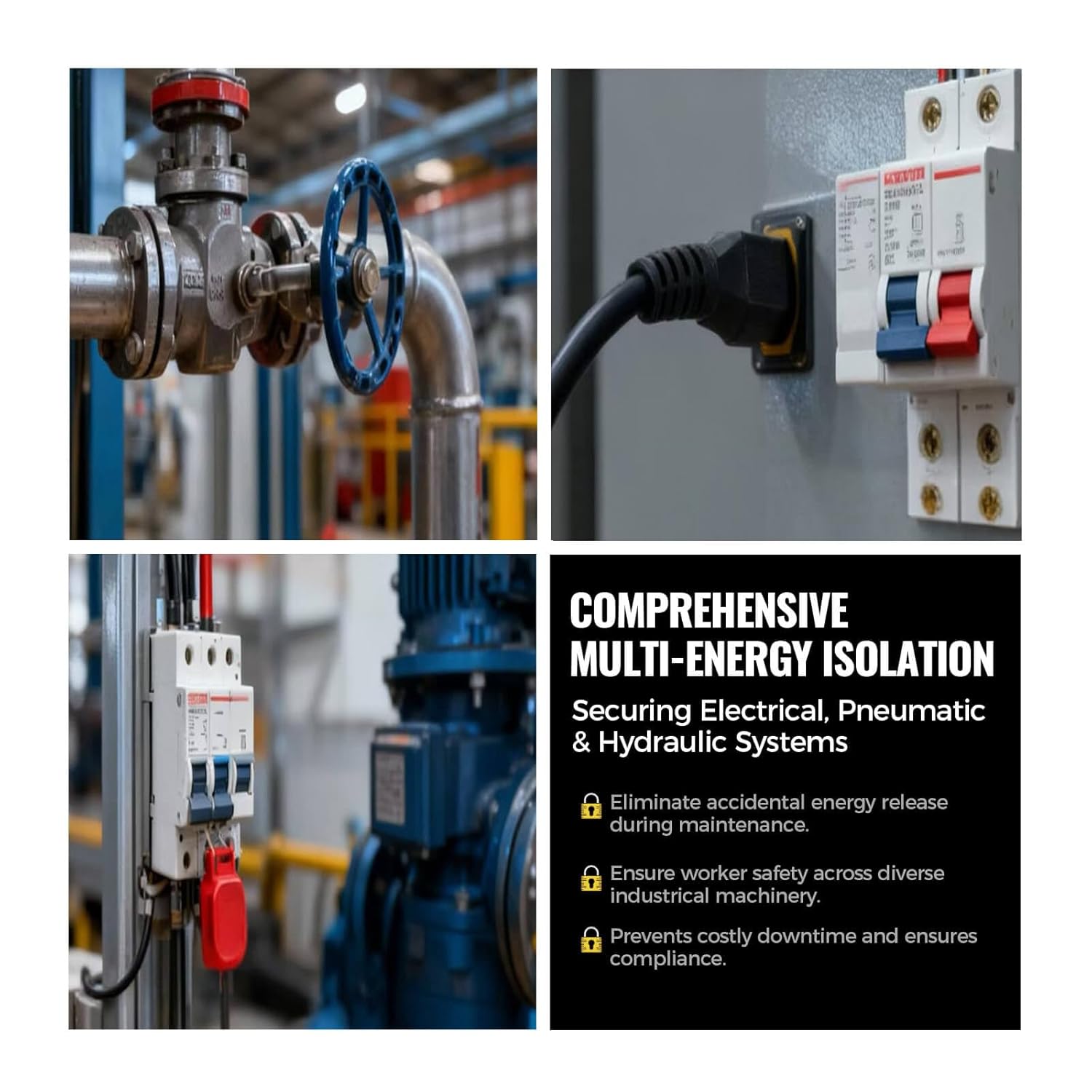 50 PCS Lockout Tagout Kit, OSHA Compliant Electrical Loto Kit, Safety Padlocks, Circuit Breaker Lockouts, Valve Lock, Hasp & Loto Tags, Industrial Safety Electrical & Mechanical