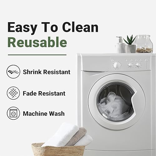 Miniatura 7 de Laolitou Mantel rectangular lavable resistente a cuadros con borlas, algodón y lino, para vacaciones, picnic, cocina, comedor, verde, 102 pulgadas