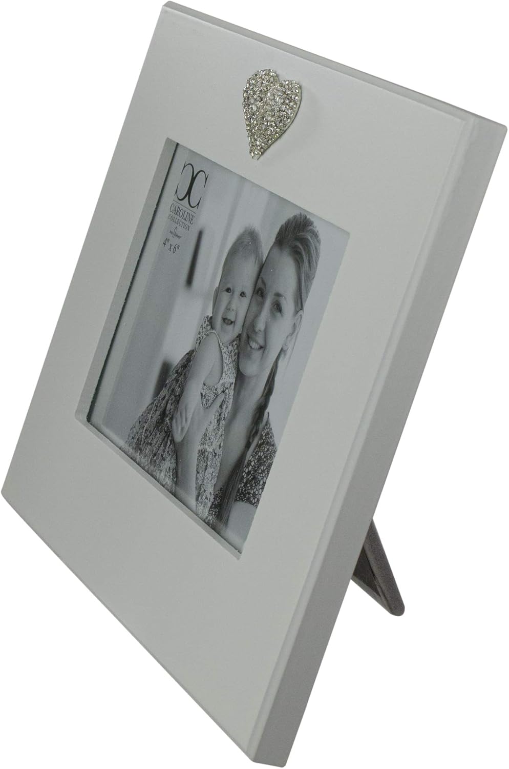 Roman 7-inch White Picture Frame with Heart