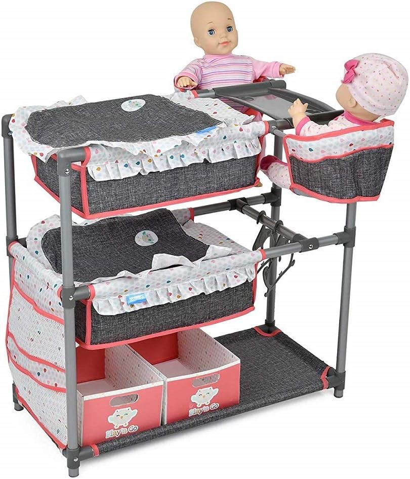 Assembled Hauck Twin Doll Play Center with two dolls