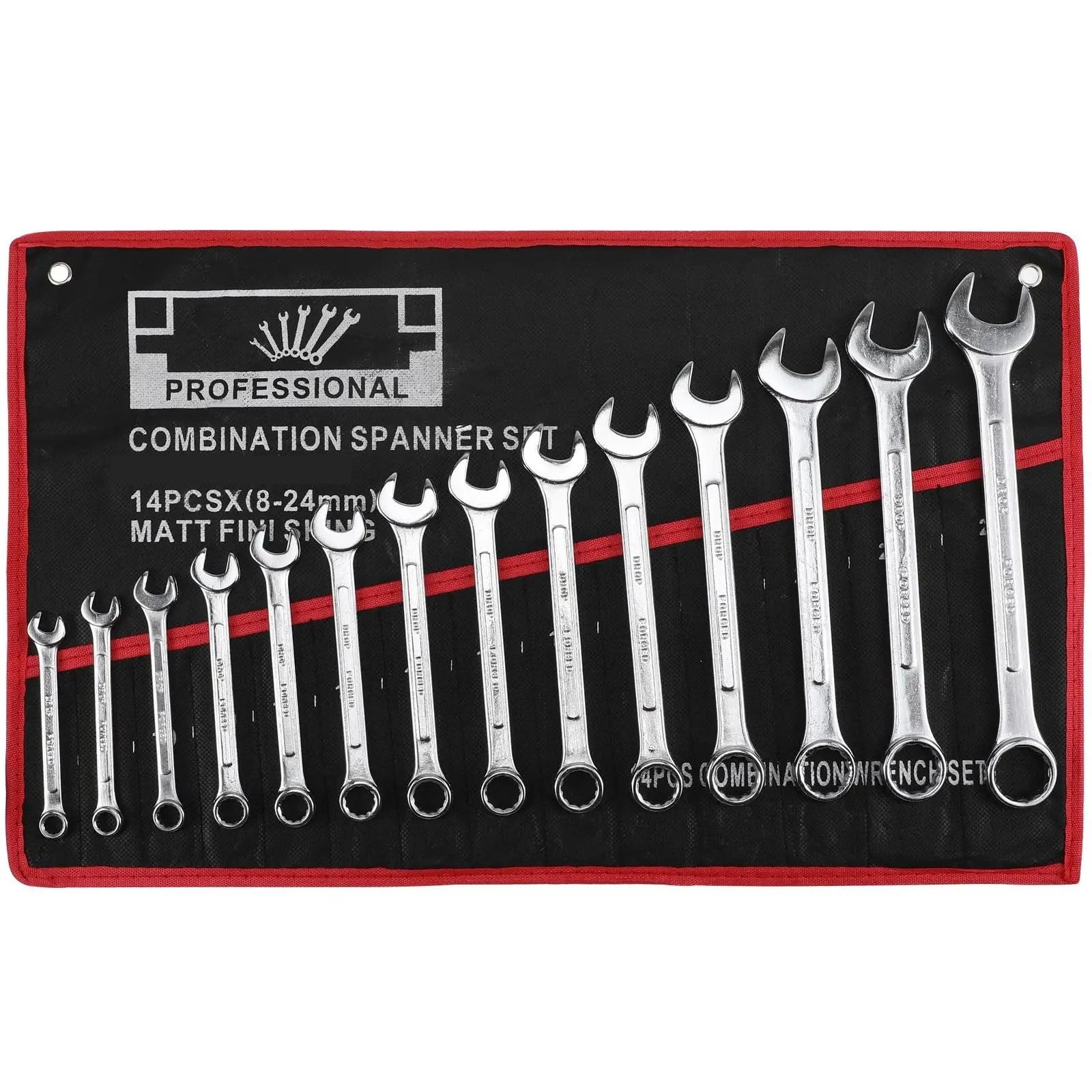 Set utensili multiuso Set di chiavi combinate 8mm 24mm Utensili a doppia estremità Meccanica Officina riparazioni Garage Casa Acciaio al cromo vanadio