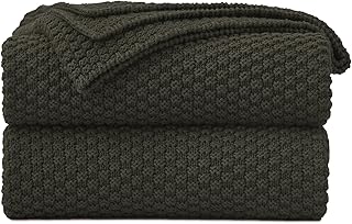 Longhui bedding 100% Cotton Knitted Throw Blanket – Dark Brown, Soft & Cozy, Machine Washable, 60"x80" – Perfect for Living Room, Couch, Sofa, Bed or Travel