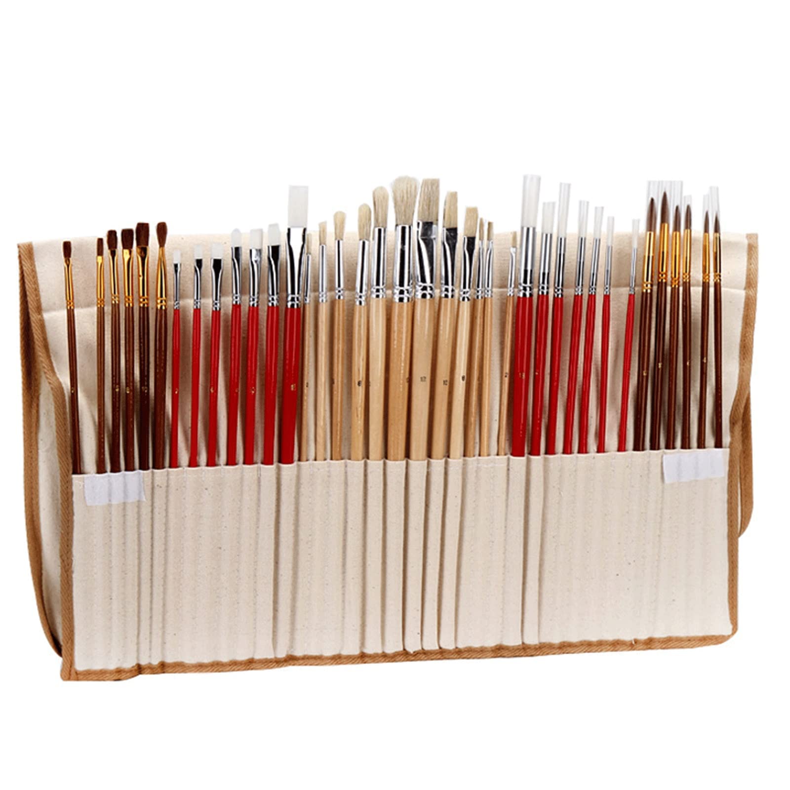 Das Mehrzweckpinsel-Set Mit 38 Malerpinseln, Verschiedene Formen, Ergonomische, Professionelle Holzgriffe Mit Aufbewahrungskoffer, Für Schule, Klassenzimmer, Reisen
