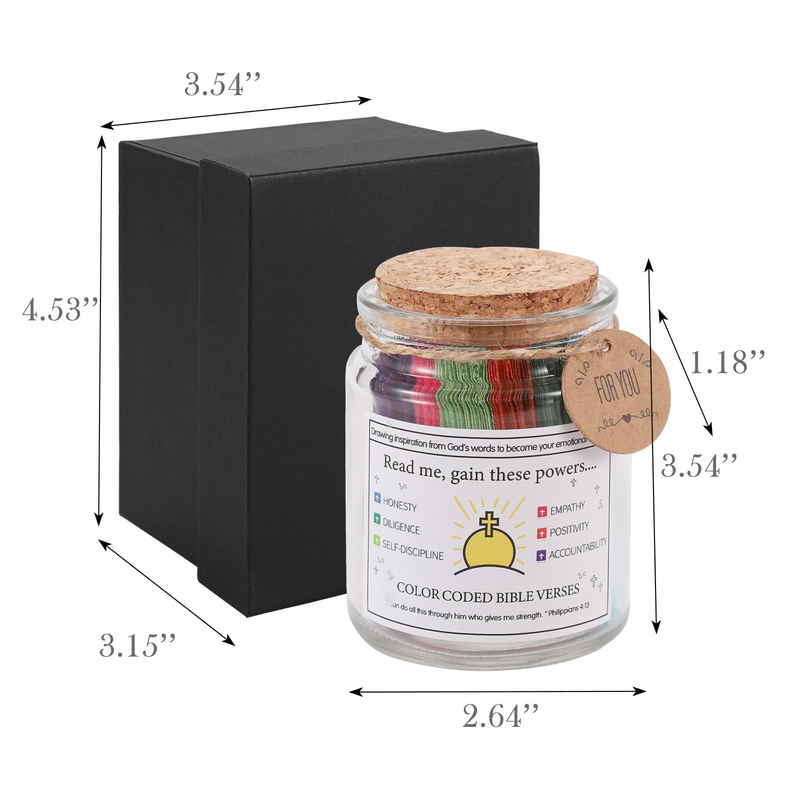 WHJY Daily Messages of Encouragement Read Me When Inspirational Bible Verse Jar for Women Prayer Box Accessories – Hope Card