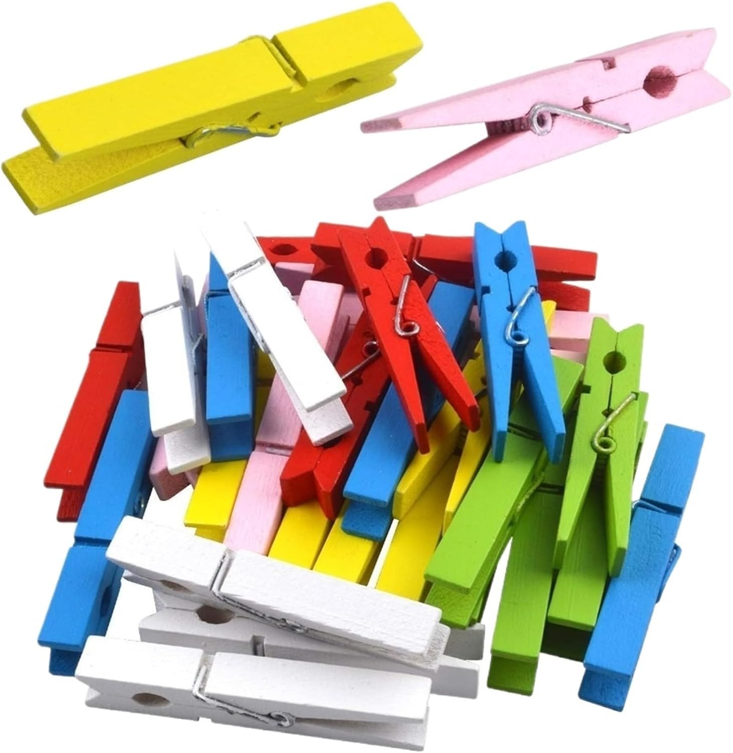 Photo Clips 150/200/300pcs Large Wooden Clips Colorful Photo Paper Clip Clothespins Clothes Pegs Pins for Home Decor Craft Projects(300pcs)