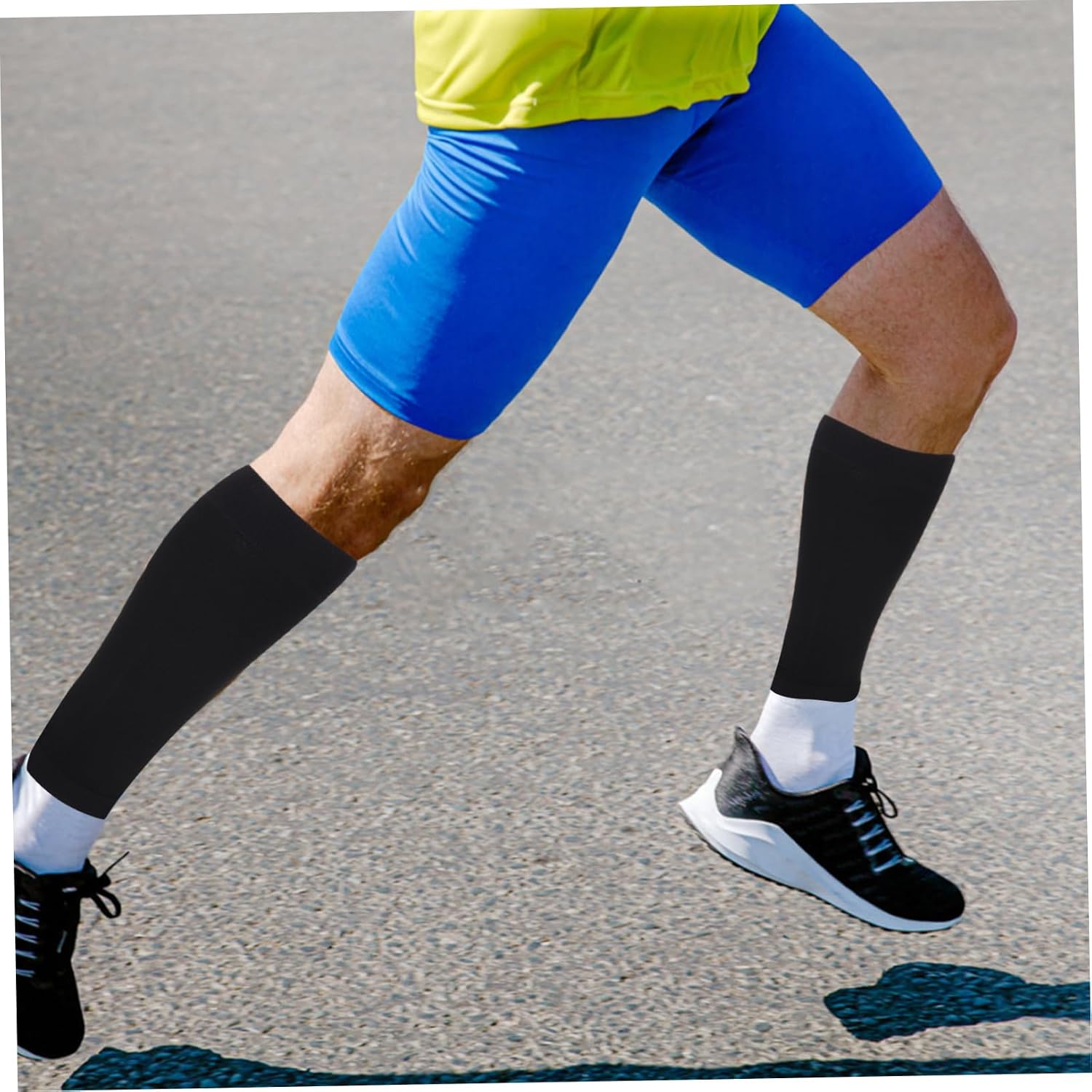Mikikit 3pairs Compression Leg Sleeves for Wide Calf Support Footless Socks for Men and Women Breathable Elastic Design for Running and Cycling Shin Splint Relief