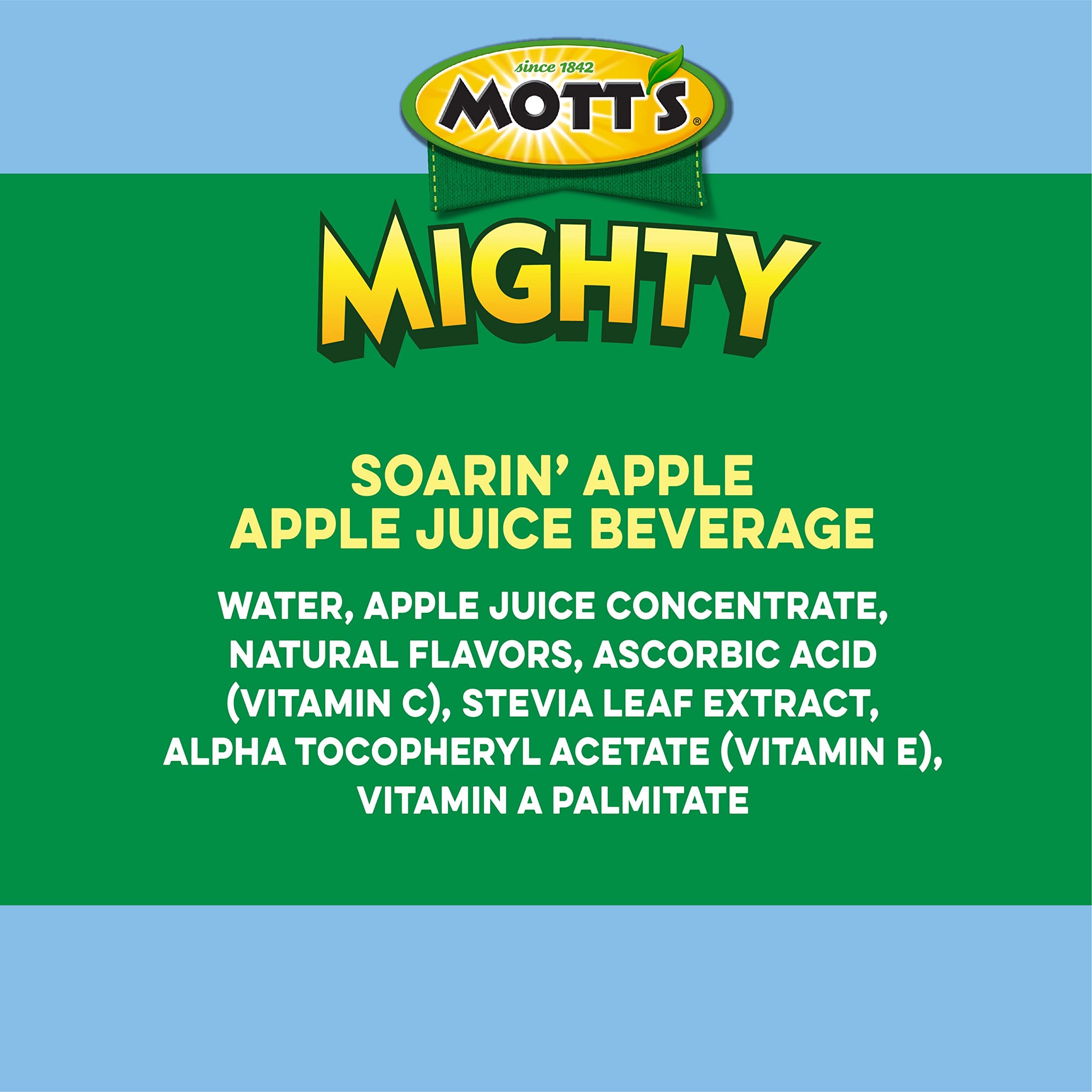 Mott's Mighty Soarin' Apple Juice Drink, 8 Fl Oz Bottles, 24 Count (8 Packs Of 6), 100% Fruit Juice Combined With Purified Water, Natural Flavors, And Vitamins A, C And E