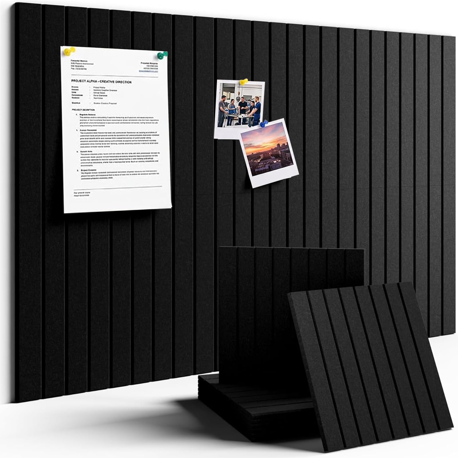 8-Pack Cork Board Alternative, Large 120 x 60cm Felt Pin Board, No-Drill