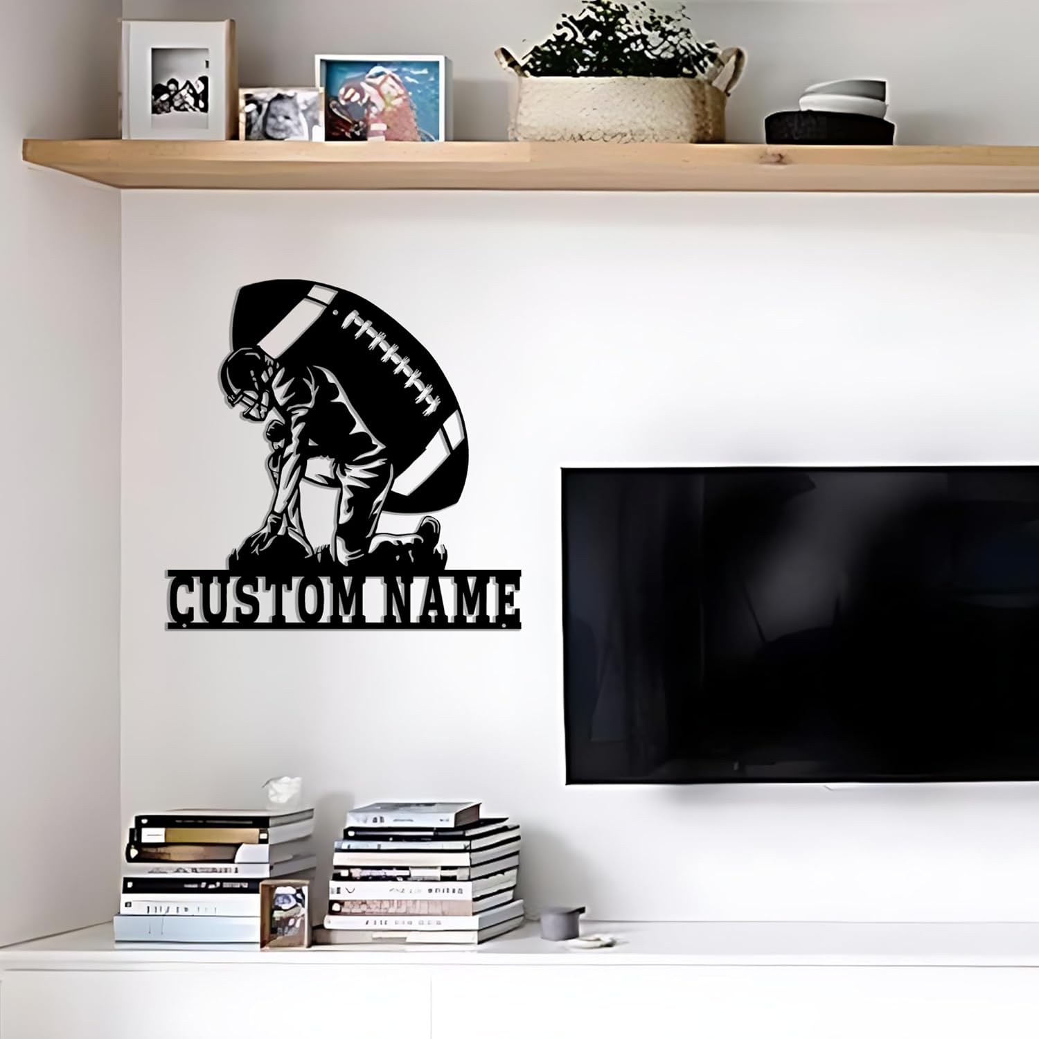 Godlover Luxury Custom Football Player Sign, Personalized Last Name Football Player Sign for High School Senior, Football Sign, Football Metal Wall Art, Football Gifts, Custom Football Senior Gift