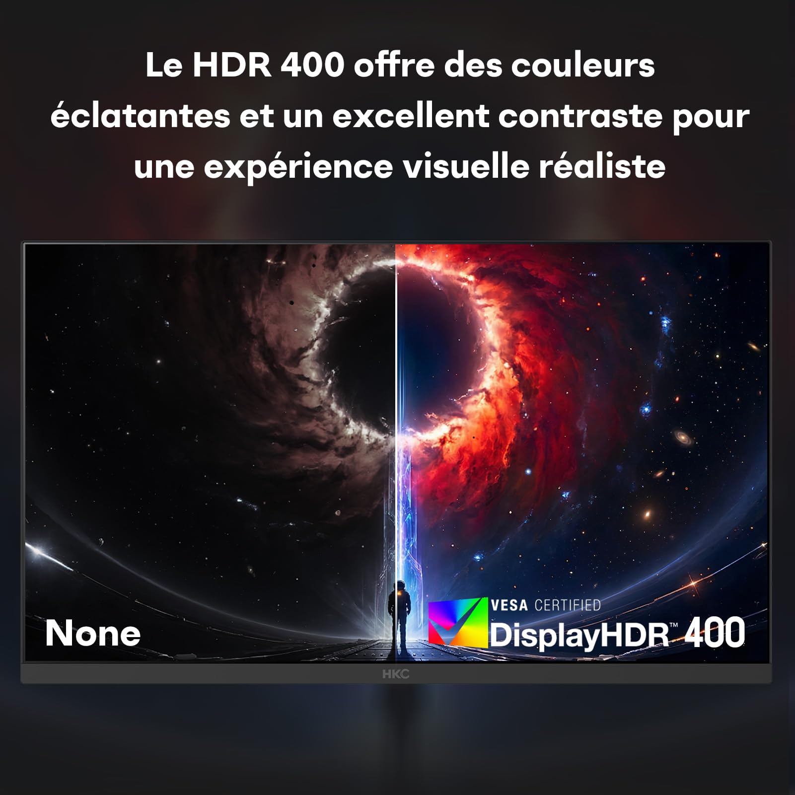 HKE G24H3D Écran PC Gamer 24 Pouces IPS FHD 240Hz Jusqu'à 260Hz HDR400 Ecran Gaming