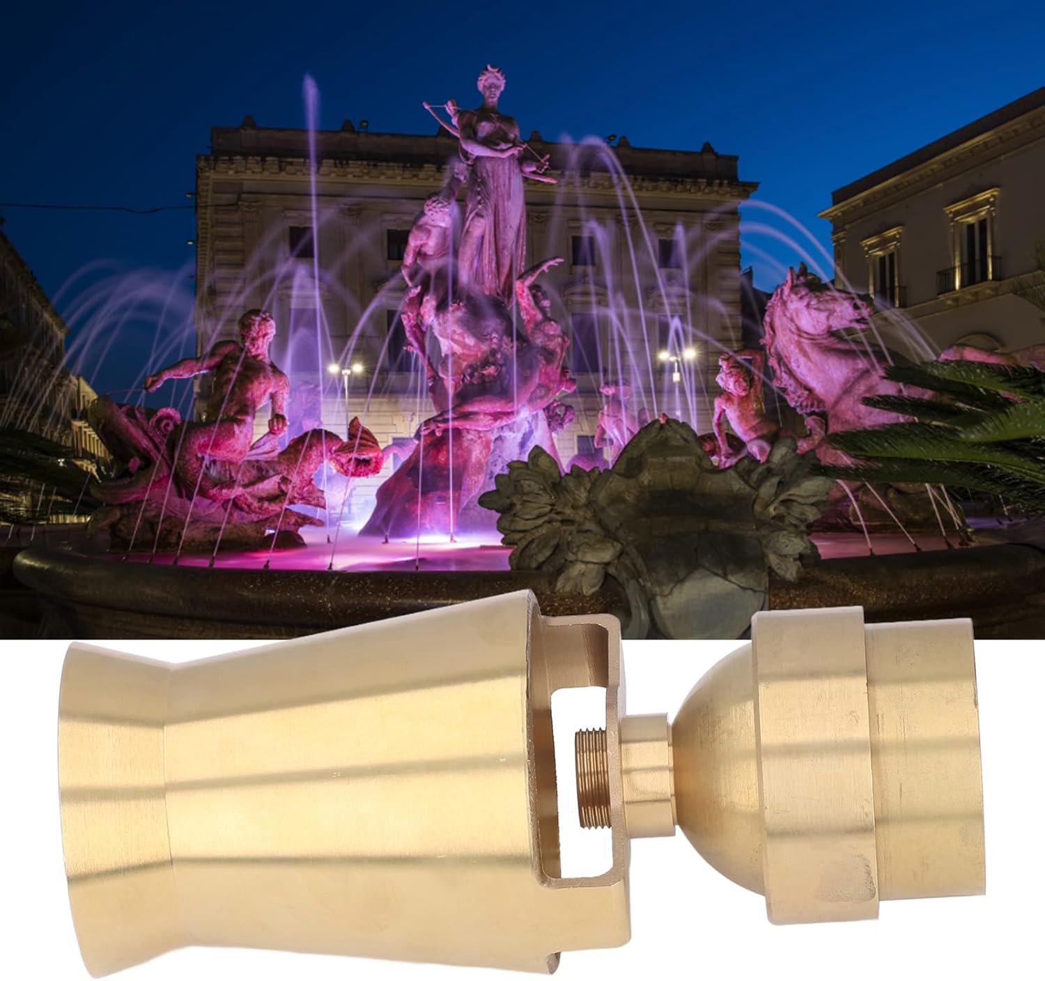 Tyenaza G2 Internal Thread Fountain Nozzle, Alloy Copper Landscape Water Spray Head Water Pond Spray Nozzle for Garden