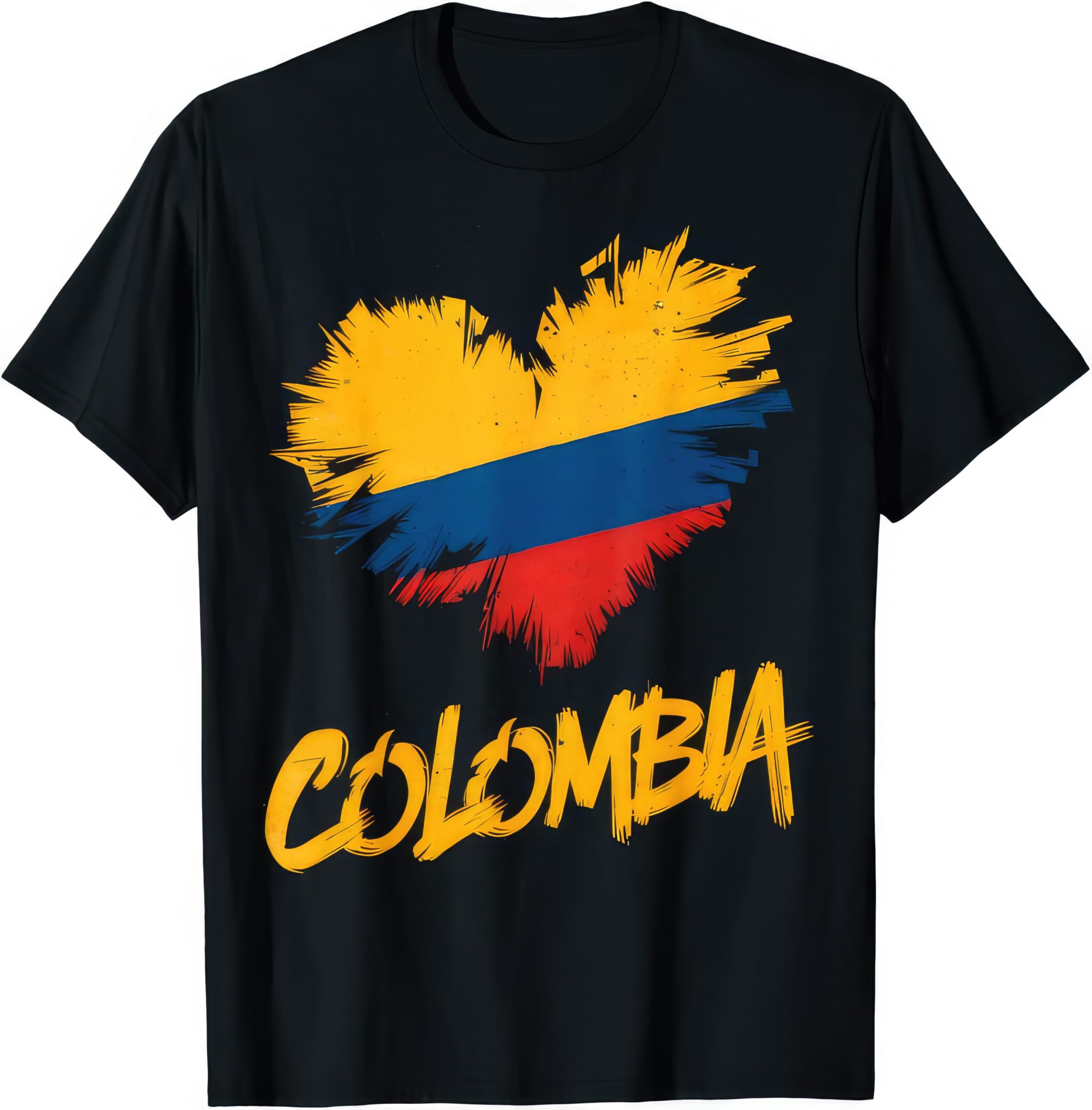 Colombia Heart Flag Shirt – Patriotic Colombian Pride Graphic Tee Kids Womens Mens T Shirt Large Black