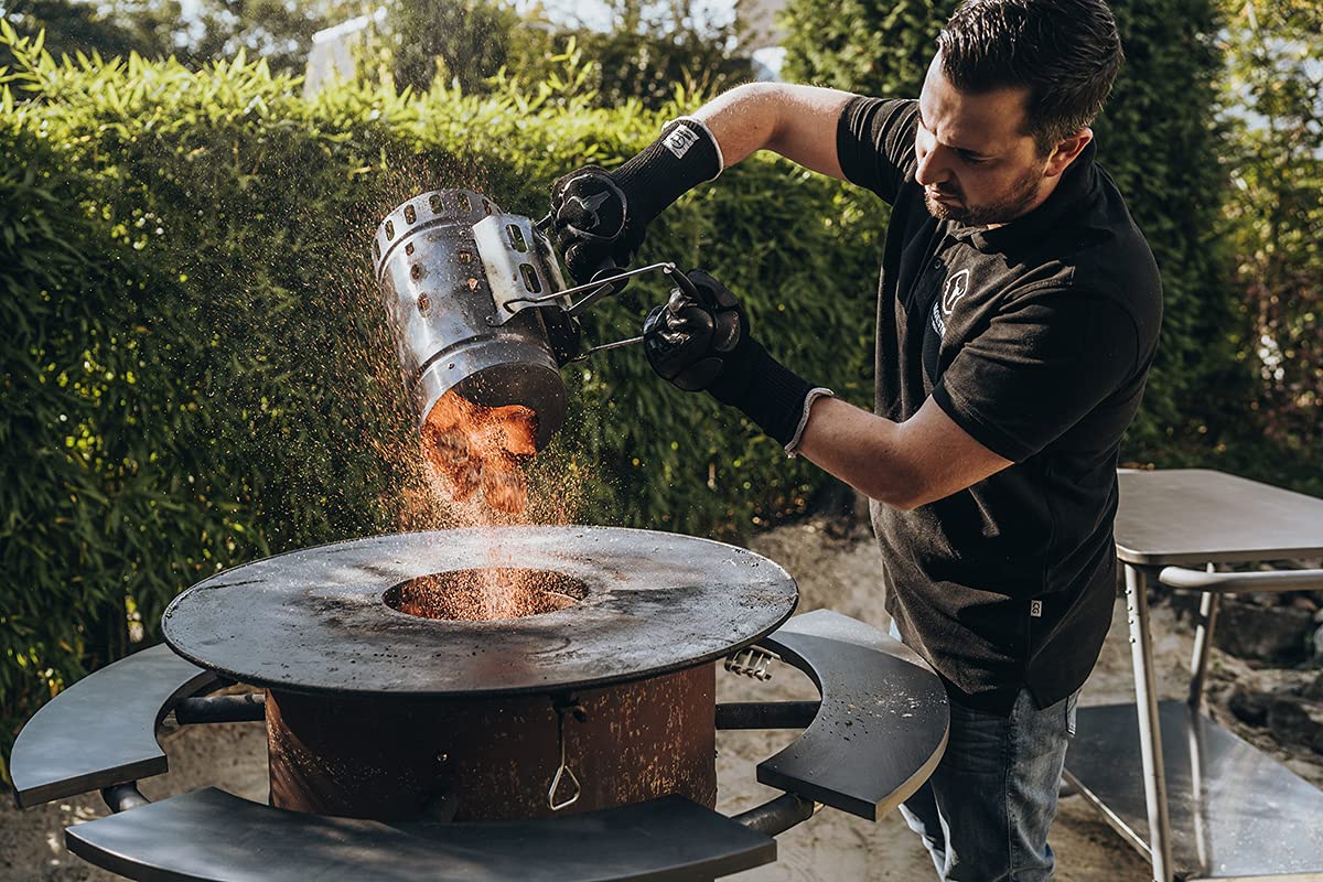 MOESTA-BBQ 19216 GrillGloves No.1 Größe S/M für Profis - Bis 500°C hitzebeständiger Grill- / Ofen-Handschuh - LFGB
