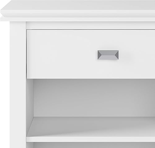 Miniatura 58 de SIMPLIHOME Mesita de noche artesanal de madera maciza de 24 pulgadas de ancho, contemporánea, color negro, para sala de estar y dormitorio Negro