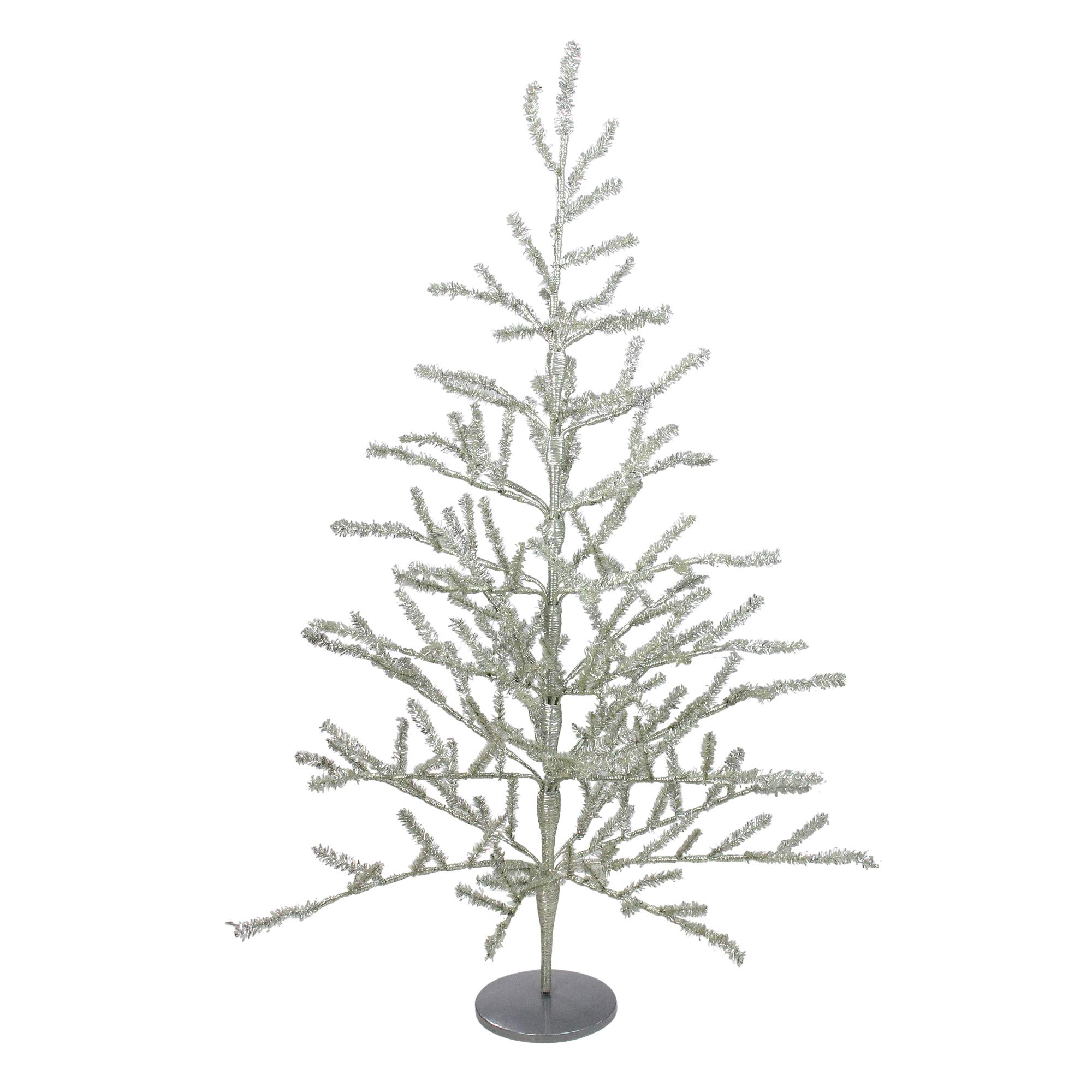 Northlight Shiny Tinsel Artificial Christmas Twig Tree, 3', Silver