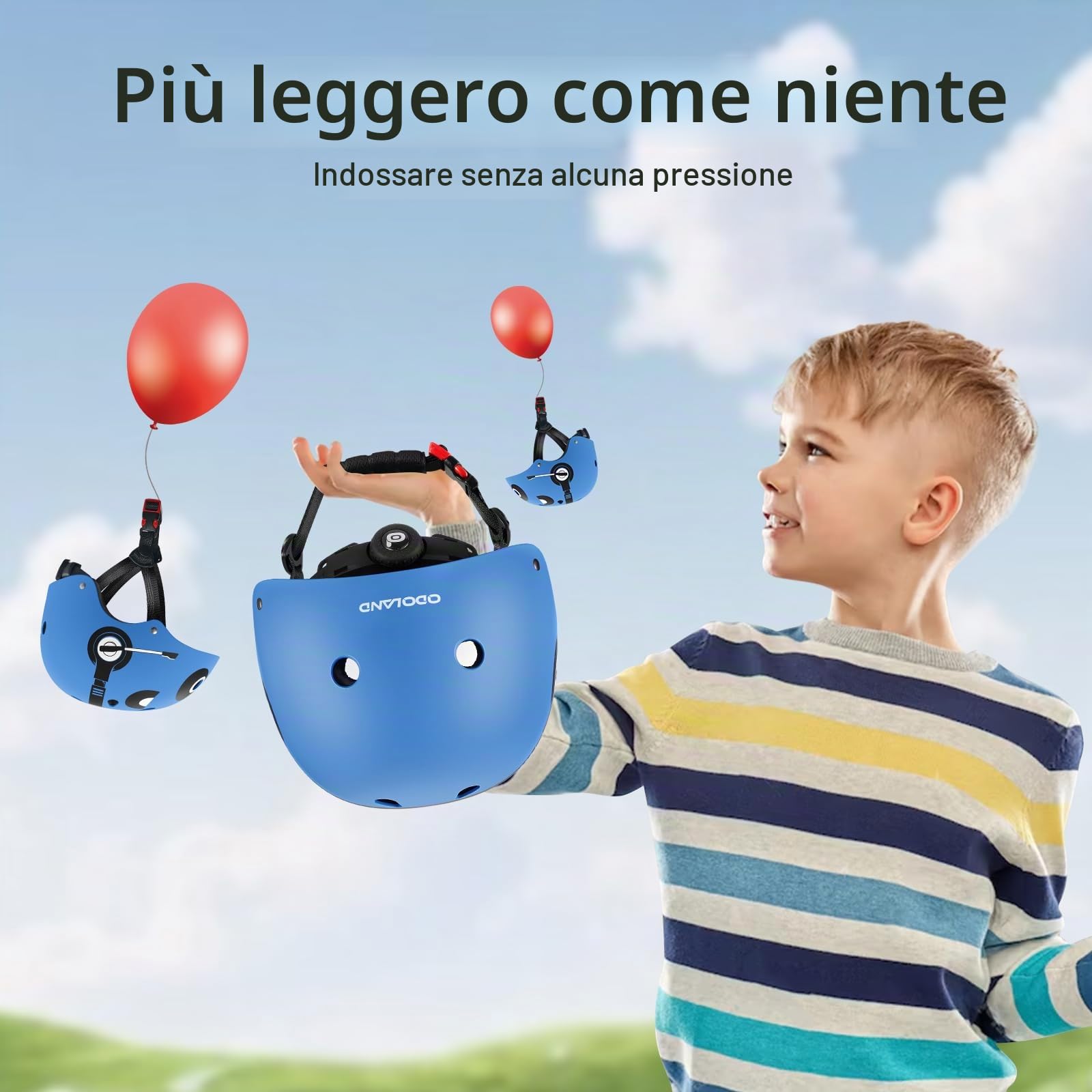 Odoland Casco per Bicicletta per Bambini, Casco di Sicurezza Regolabile e Ventilato per Protezione in Più Sport, Adatto a Bambini dai 2 ai 4 Anni, per Ciclismo, Pattinaggio, Monopattino, MKS
