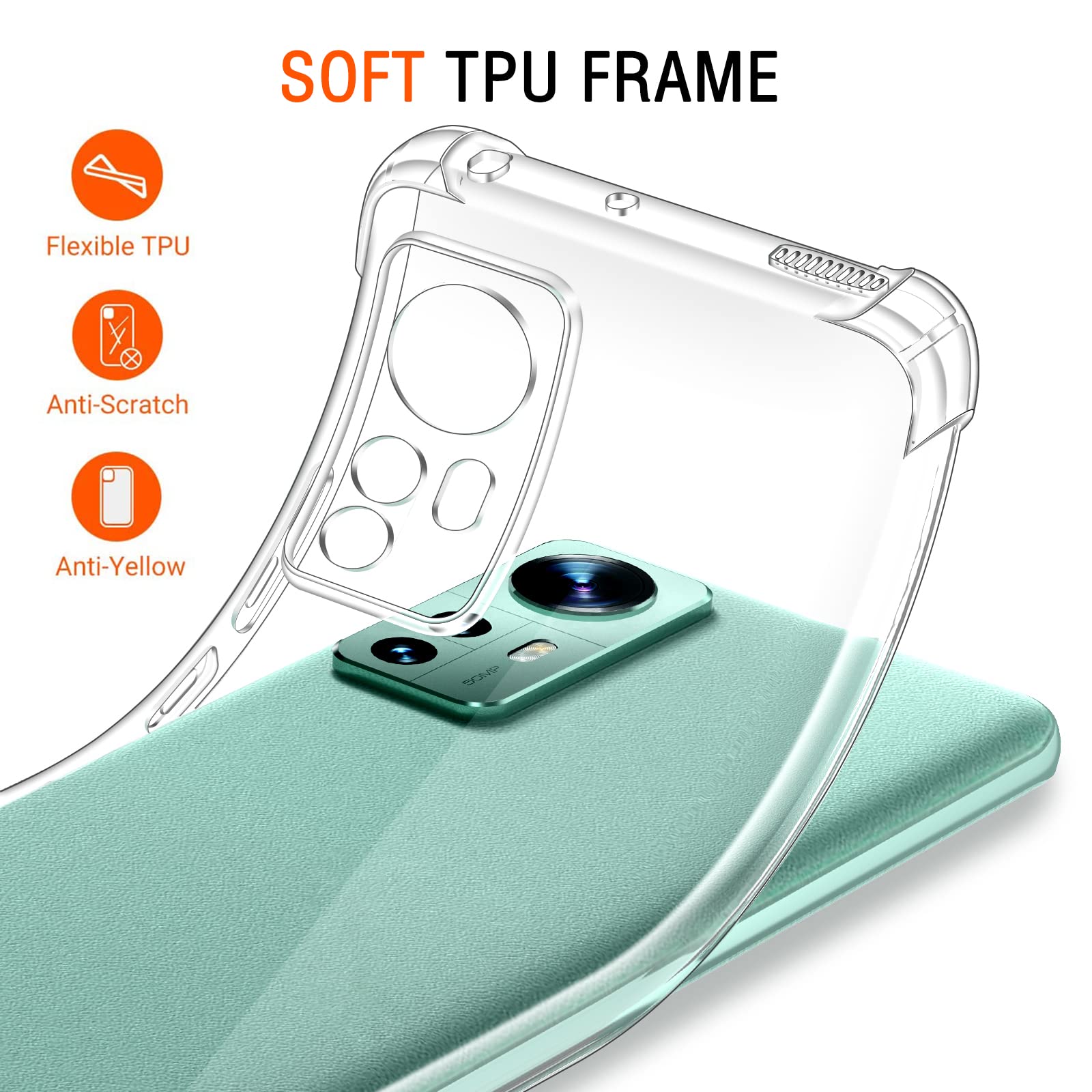 IVoler Cover Trasparente Antiurto Per Xiaomi 12 / 12X – Custodia Sottile In TPU Morbido Con Protezione Per Fotocamera E Angoli Rinforzati - 2