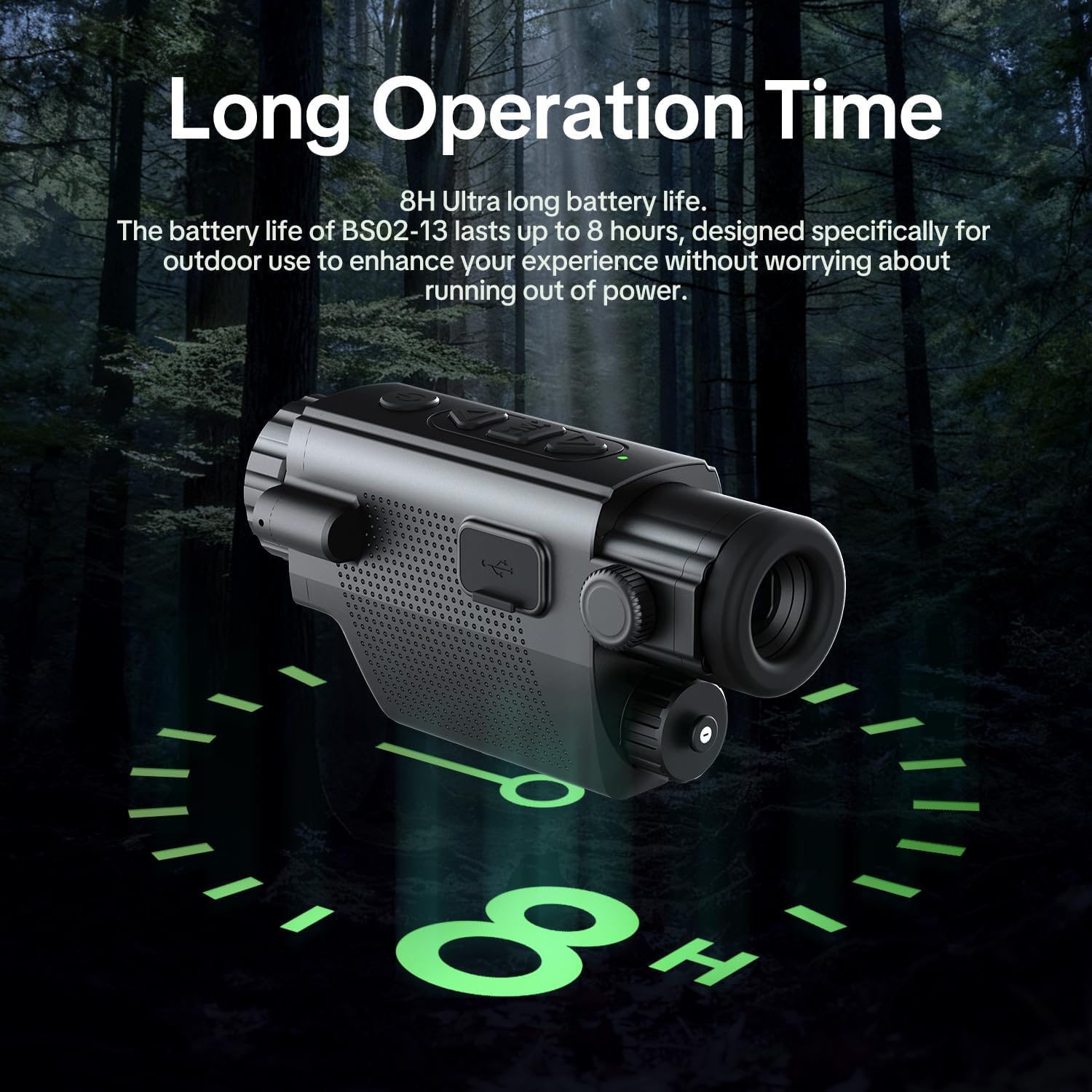 BS02-13 Thermal Imaging Monocular, 256 x 192 IR Resolution, 13mm Lens 50Hz Thermal Night Vision, Supports Wireless Connections, IP66 Thermal Imaging Camera