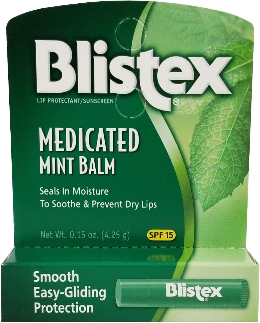Blistex Medicated Mint Balm SPF 15 0.15 oz (Pack of 10)