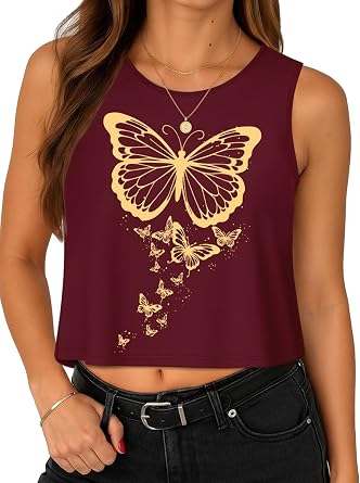 Womens Crop Tops Summer Casual Sleeveless Tank Loose Fit Basic Shirts 2026