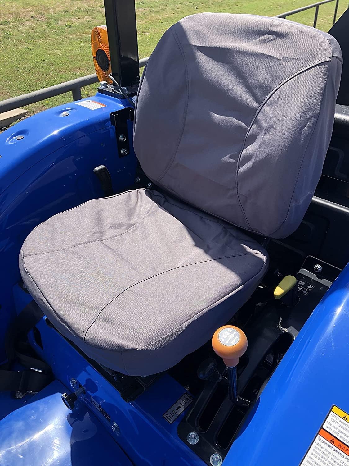 Durafit Seat Covers, Seat Covers for Tractor New Holland Workmaster 25,35 and 40 in Automotive Fabrics, Gray Waterproof Endura