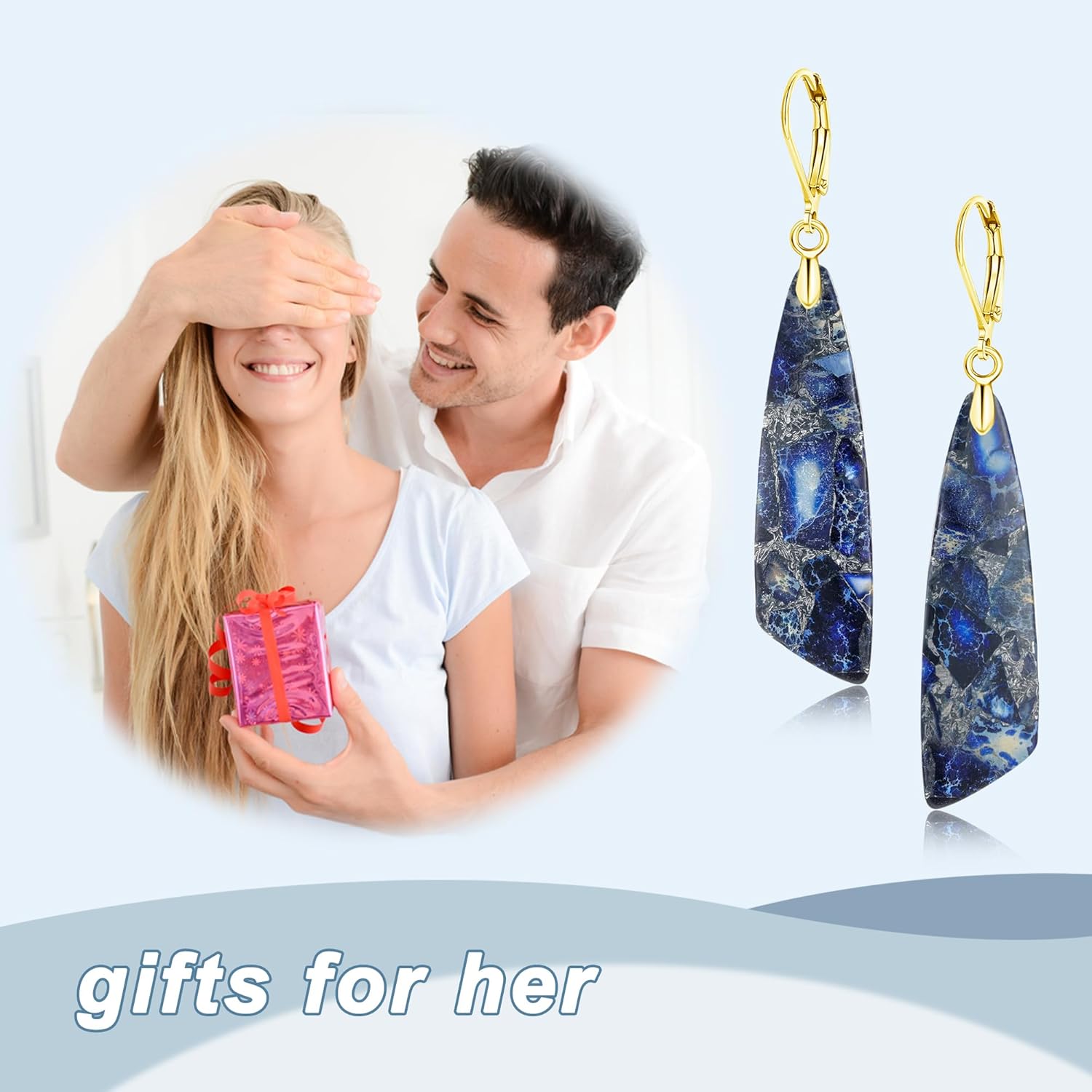 Green/Red/Blue/Colourful Stone Dangle Earrings for Women Teardrop Leverback Earrings