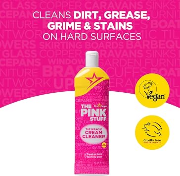 Stardrops The Pink Stuff Miracle Cleaning Bundle Multi-Purpose Paste, Spray & Cream Cleaner (3-Pack) Tough on Stains, Gentle on Surfaces