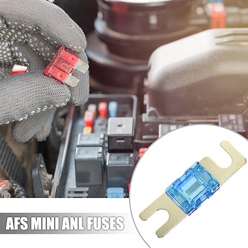 Miniatura 2 de X AUTOHAUX 10 unids 100A AFS Mini ANL fusible de repuesto de protección eléctrica para coche, camión, motocicleta, barco, CD de audio