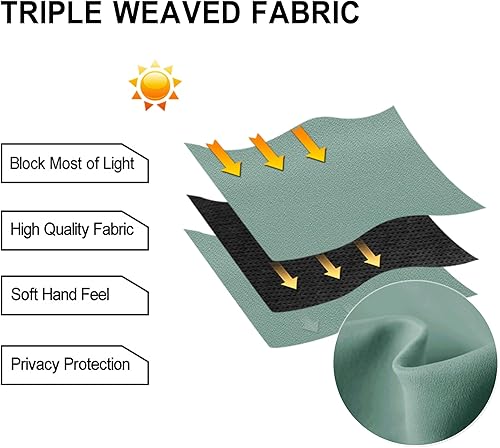 Miniatura 155 de DWCN Cortinas para puerta francesa: cortina térmica con bolsillo para barra para puertas con ventana de cristal, puertas de cocina y patio