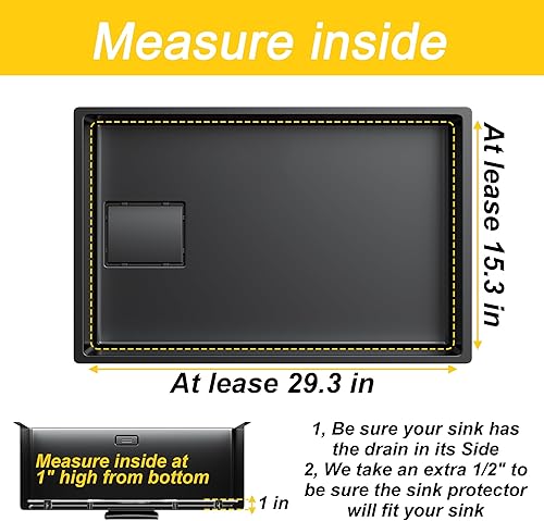 Miniatura 4 de Protector de fregadero grande para fregadero de cocina, rejilla de fregadero de acero inoxidable de 28.8 x 14.8 pulgadas, rejilla de fregadero de