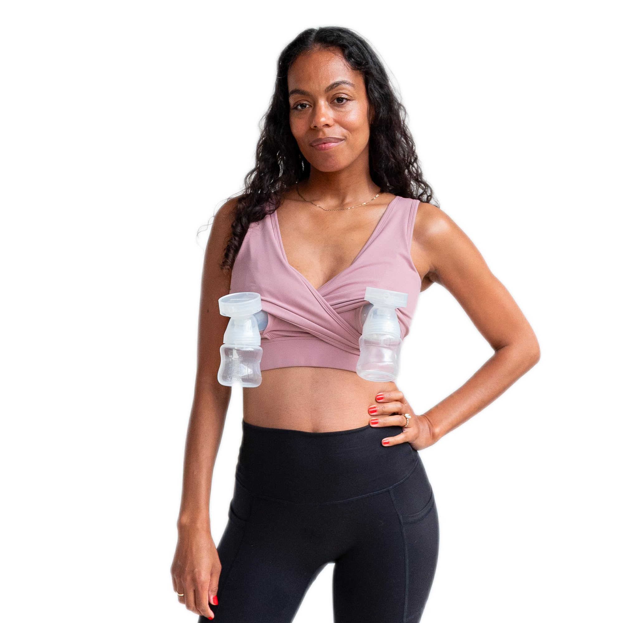 Everyday Luxe Nursing & Hands-Free Pumping Bra - Nursing and Pumping Bra Fits All Standard Pump Flanges and Wearable Pumps