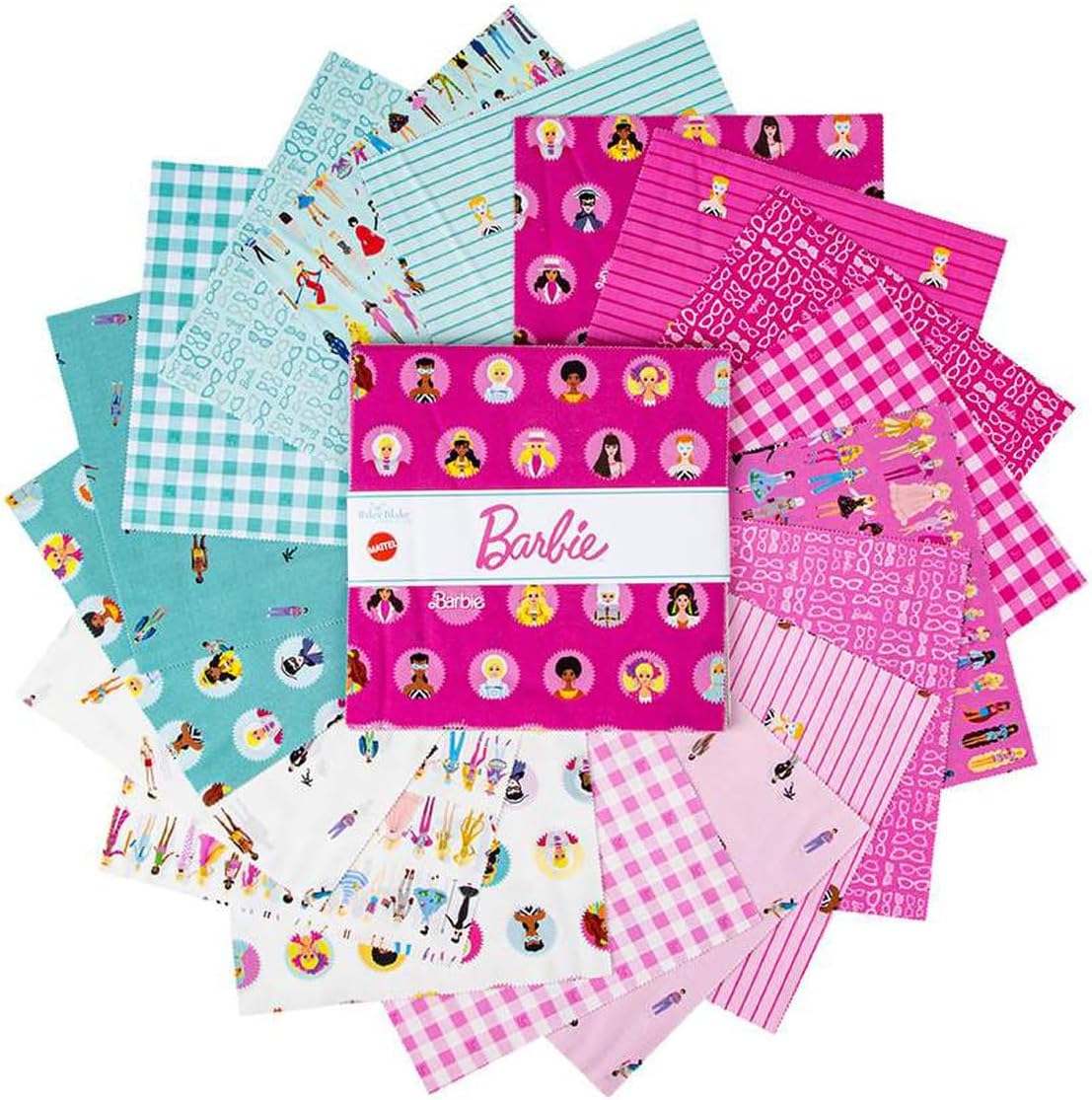 Riley Blake Collection of Barbie-Themed Merchandise, Including 5” Stackers, Rolies, Panels, and More… (Barbie World 10" Stacker)