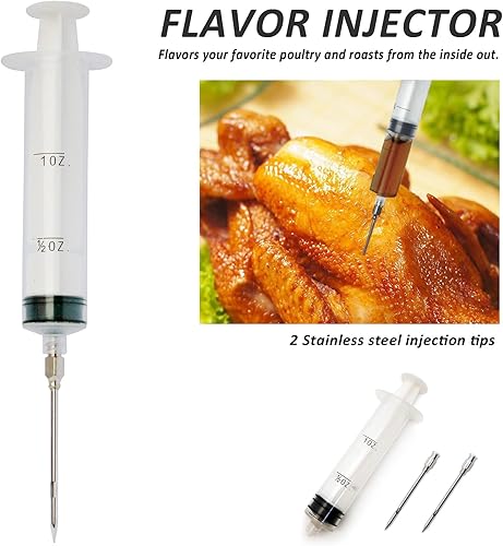 Miniatura 4 de Temporizador desplegable (6 piezas) Inyector de condimentos de plástico (2 onzas)Inyector de sabor con aguja de acero inoxidable 304 y polipropileno