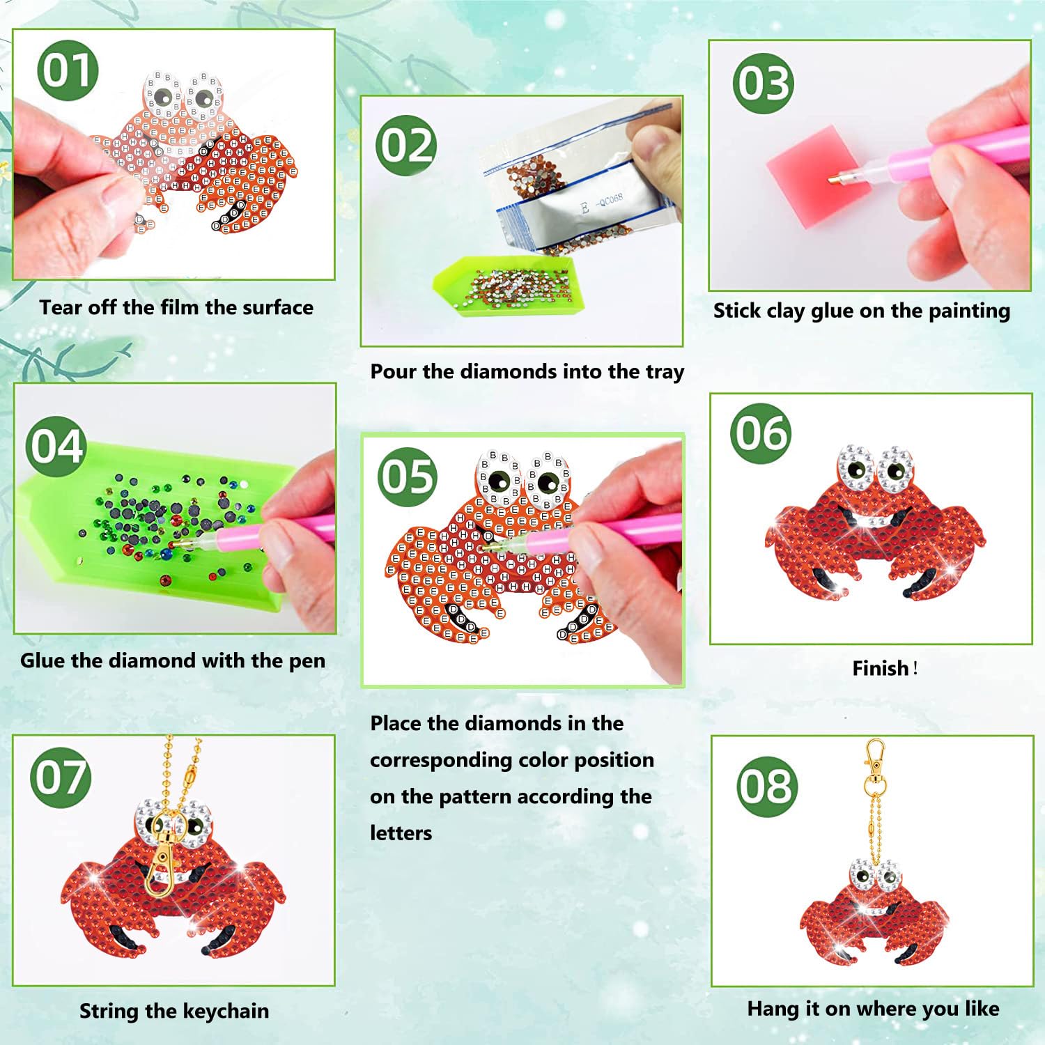 Diamond Painting Keychains - Ocean Animals DIY -2