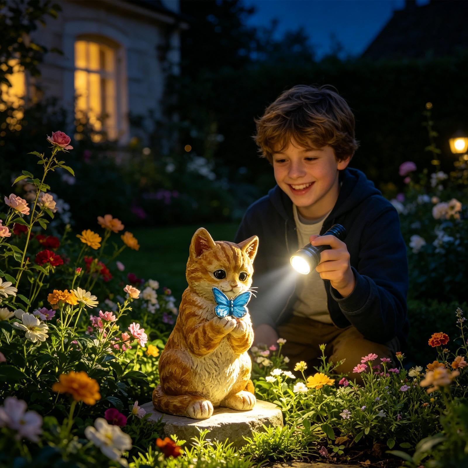 Animali da giardino a energia solare con luce a forma di farfalla