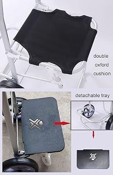foldable shopping trolley Cart with wheels Utility Shopping Trolley Foldable Shopping Cart For Groceries, Rolling Utility Bag Cart With Removable Waterproof Bag For Shopping Camping ,Used As A Seat Co