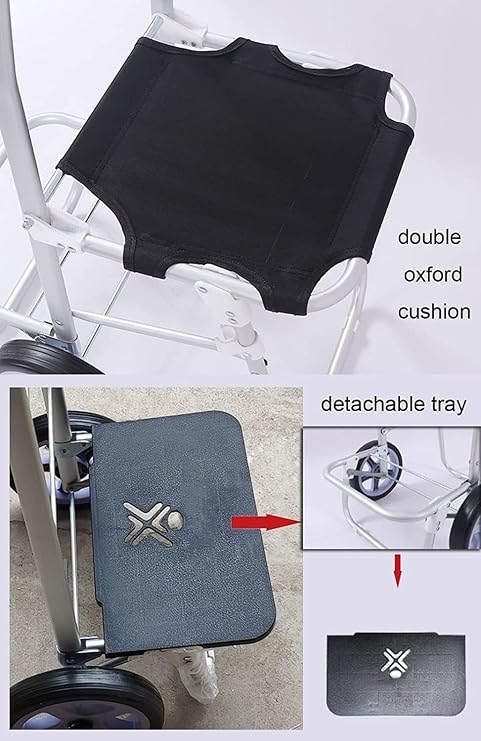 foldable shopping trolley Cart with wheels Utility Shopping Trolley Foldable Shopping Cart For Groceries， Rolling Utility Bag Cart With Removable Waterproof Bag For Shopping Camping ，Used As A Seat Co