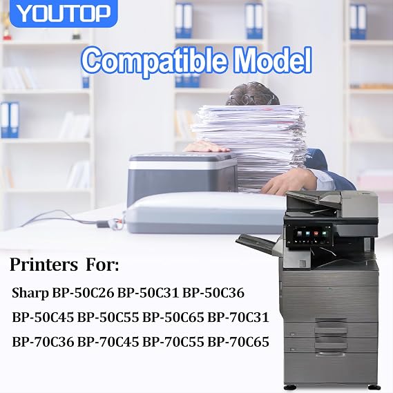 4PK BPNT70 BP-NT70 Toner Cartridge BP-NT70BA BP-NT70CA BP-NT70MA BP-NT70YA Color Set Replacement for Sharp BP-50C26 BP-50C31 BP-50C36 BP-50C45 BP-70C31 BP-70C36 BP-70C45 Printers