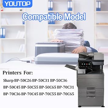 4PK BPNT70 BP-NT70 Toner Cartridge BP-NT70BA BP-NT70CA BP-NT70MA BP-NT70YA Color Set Replacement for Sharp BP-50C26 BP-50C31 BP-50C36 BP-50C45 BP-70C31 BP-70C36 BP-70C45 Printers