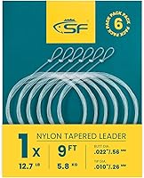Vista 27 de SF Líder Cónico Pre-Atado con Lazo para Pesca con Mosca de Nailon Transparente para Trucha de Agua Dulce y Salada Bonefish Permit Lubina Salmón
