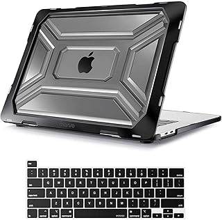 MOSISO Compatible with MacBook Pro 16 inch Case 2020 2019 Release A2141 with Touch Bar & Touch ID, Heavy Duty Plastic Hard Shell Case with TPU Bumper & Keyboard Cover Skin, Black