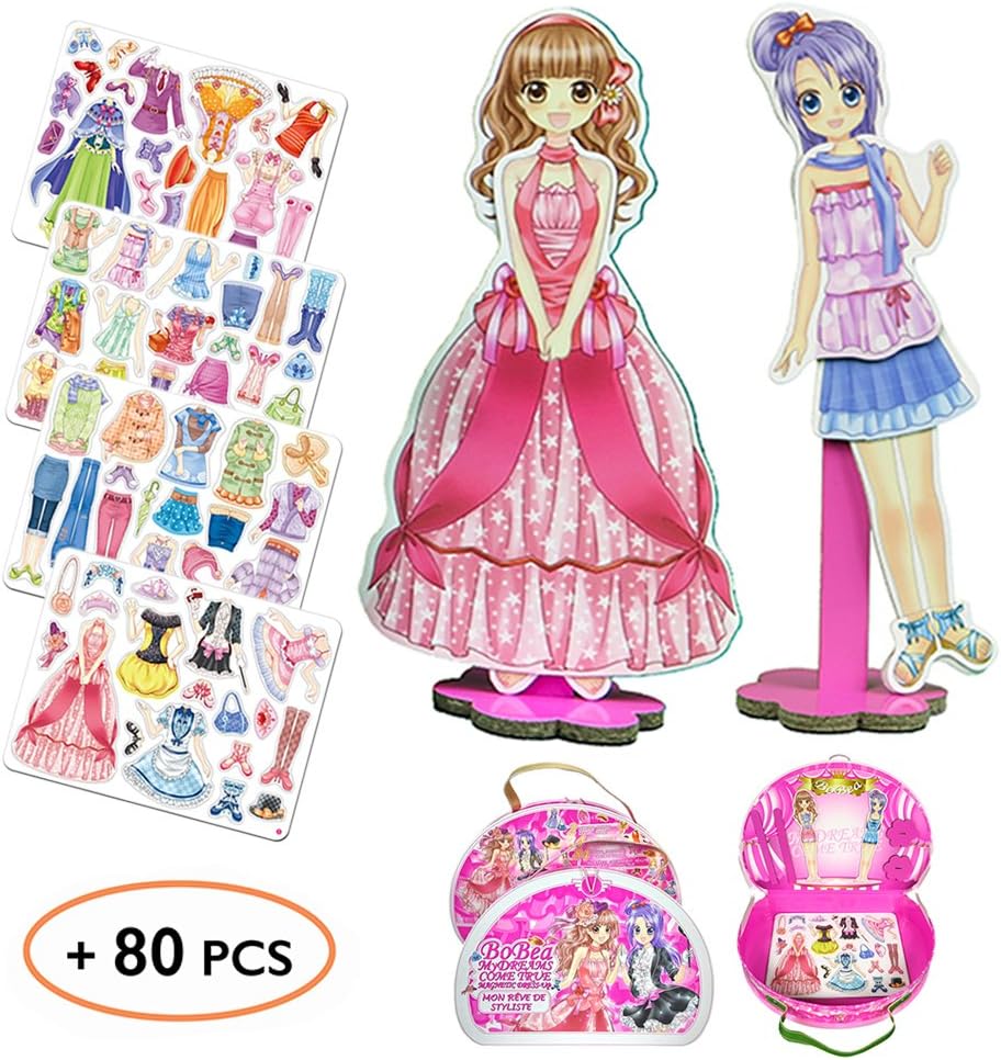 Bobea playset - Magnetic dress-up dolls / manga stylist 80+ pcs