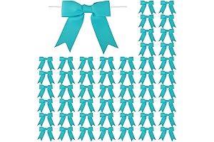 Turquoise Christmas Twist Tie Bows for Red and Teal Themed Christmas Decoration