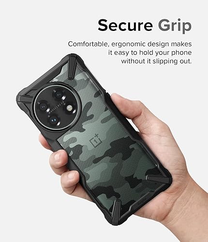 Miniatura 4 de Ringke Fusion-X Diseño militar Compatible con OnePlus 11 5G, cubierta trasera dura de camuflaje, a prueba de golpes, parachoques protector avanzado