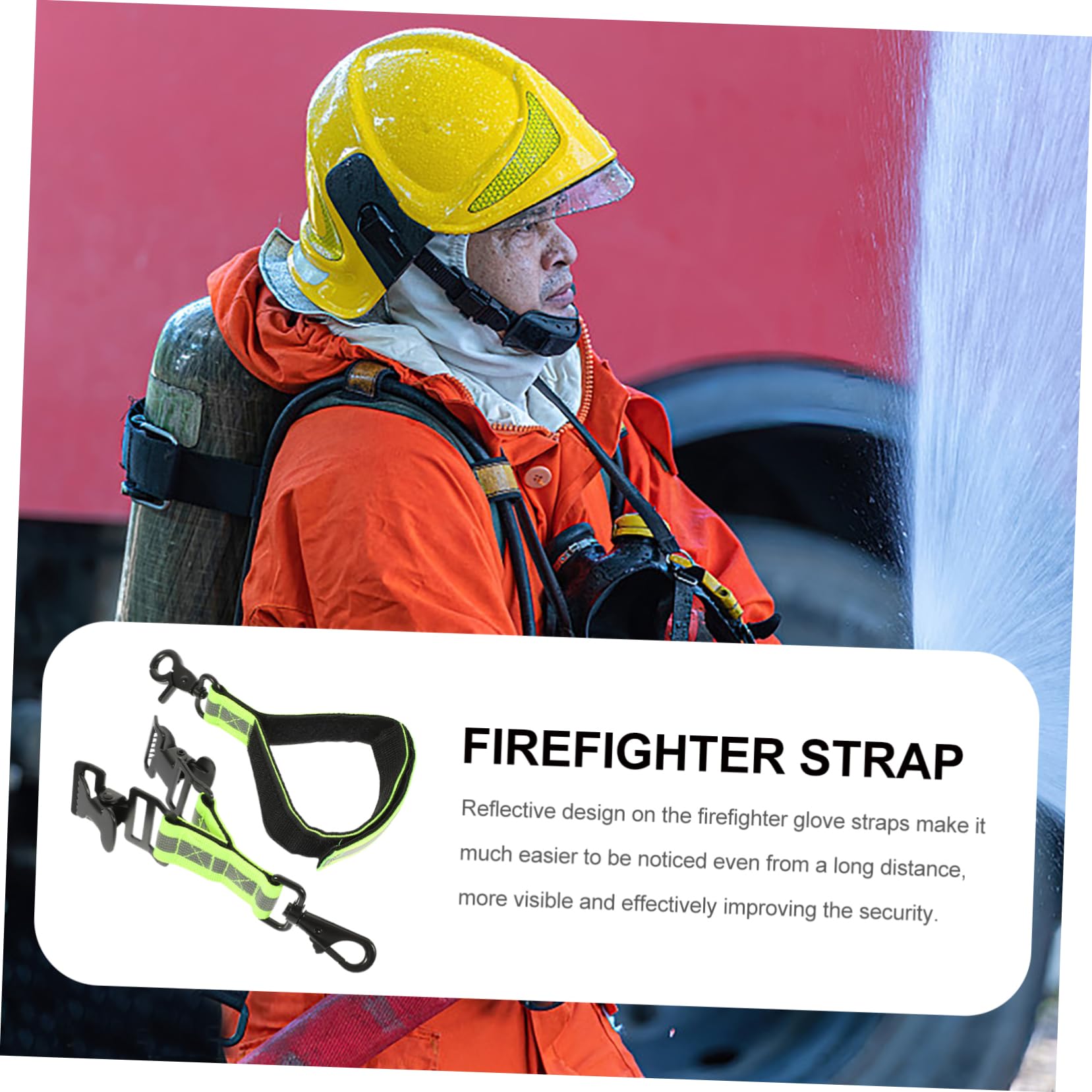 Lot de 2 Pinces à Sangle de Pompier Robustes avec Design Réfléchissant en Polyester et Fer, Attaches Pratiques pour Ceinture, pour Pompiers et Techniciens