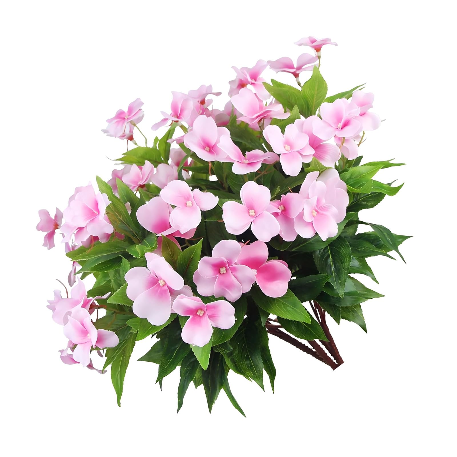 Jazuaiao Realistic Fabric Impatiens Balsamina Blooms Indoor Décoration for Busy Households Hotel and Party Arrangements Faux Impatiens Indoor Plant
