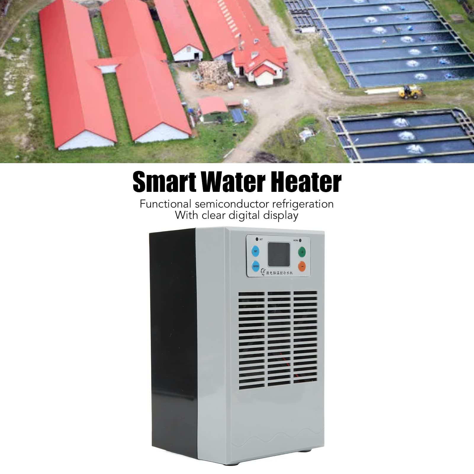 ANKROYU Electric Water Heater Chiller, ABS Housing Hydroponics Water Chiller, 20L Aquarium Chiller, Cooling Heating Equipment for Aquaculture 70W