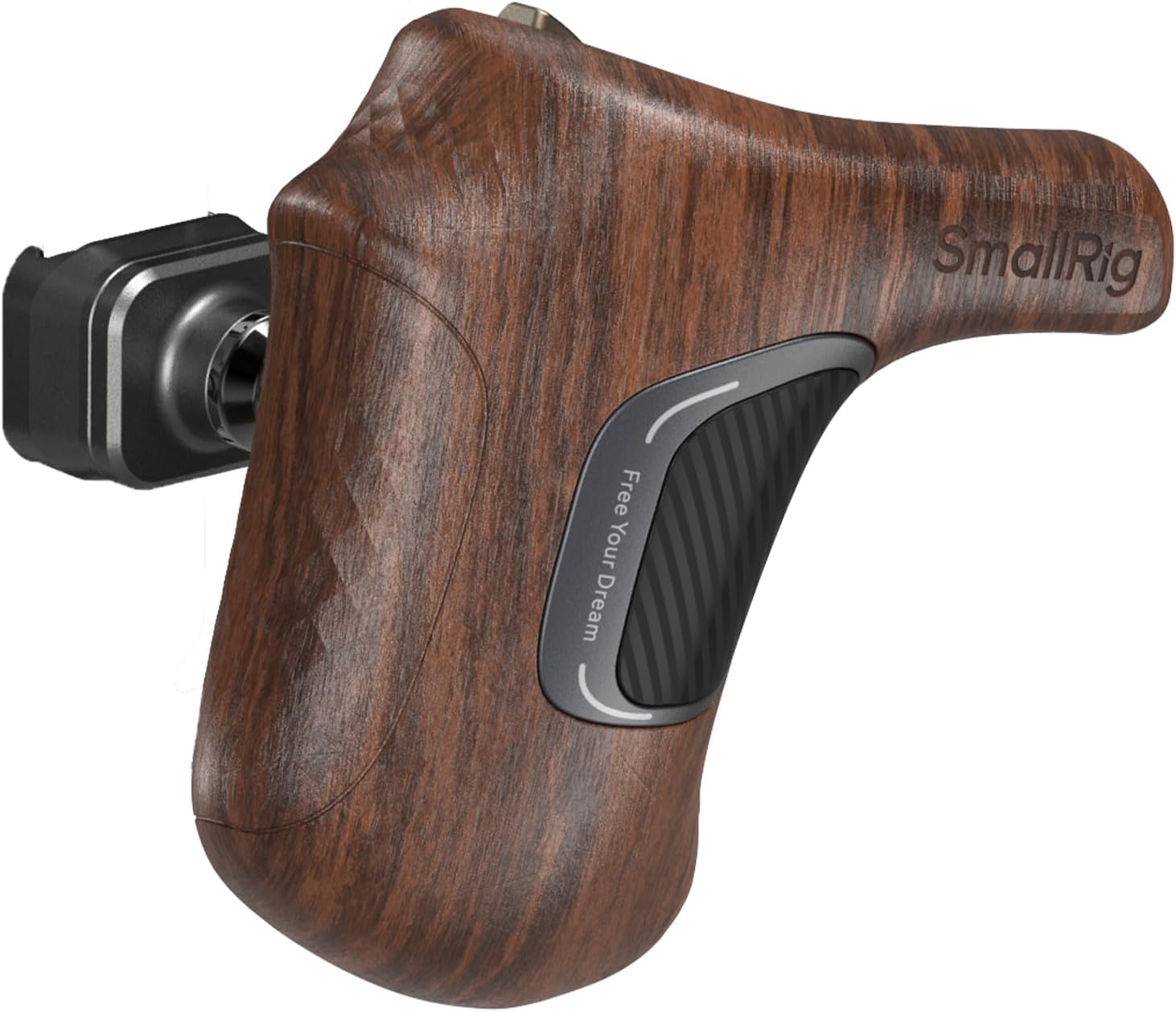 SmallRig Rotating Left-Side Wooden Handle with NATO Clamp