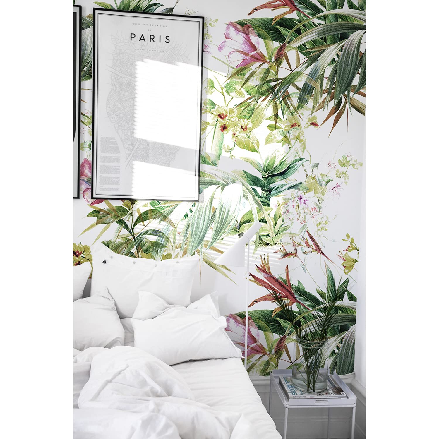 Papier peint intissé Coloray masquage défauts muraux motif résumé tropical 104x70cm